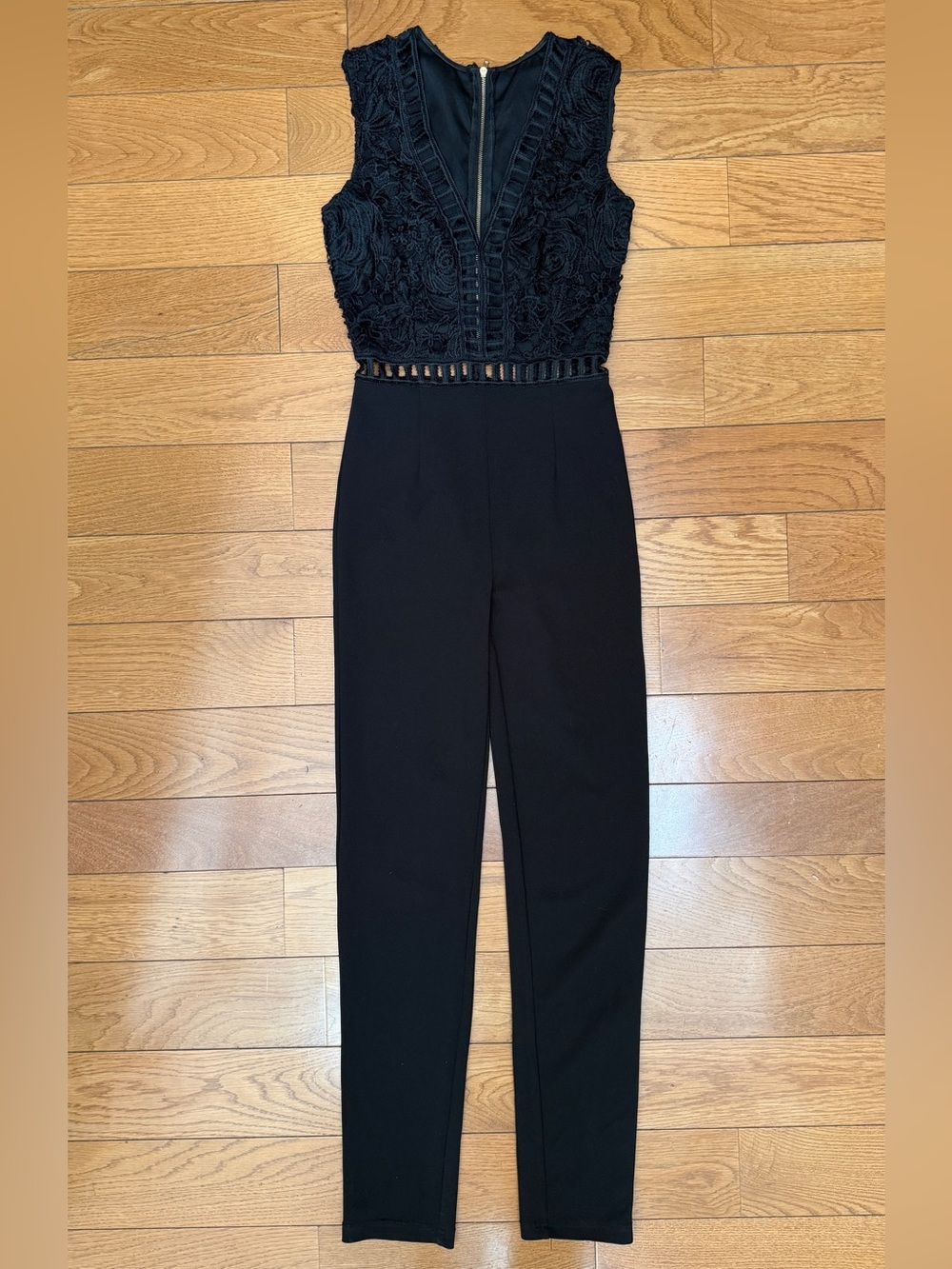 Black Lace-Top Jumpsuit Size XS